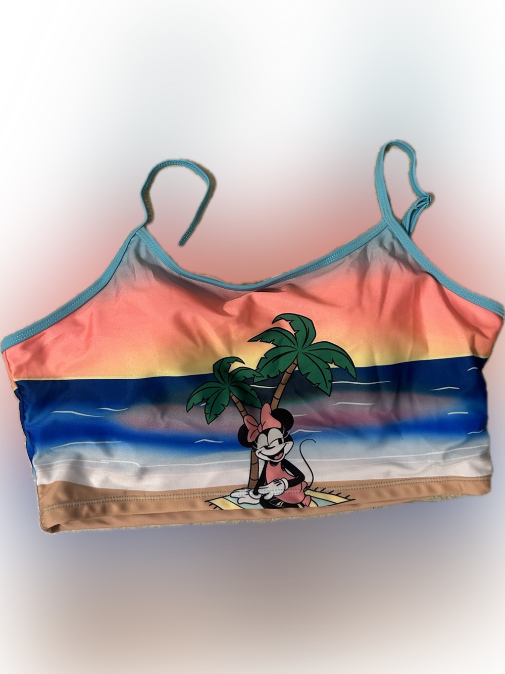 Disney Wonen’s Blue Peach Ombre Minnie Mouse Two-Piece Swim Set - Picture 3 of 6